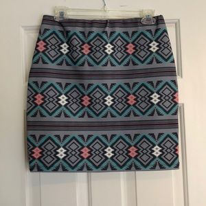 Aztec print skirt